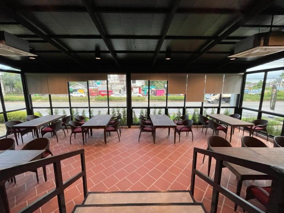 The Brand New Modern Loft Industrial Style Upscale and Humble Restaurant with some green outdoor landscaping Parking Ready for Business in San Phi Suea 15 minutes to City Center