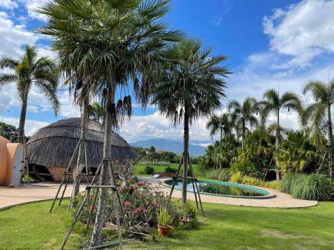 Peaceful and Unique Artisan Balinese Resort Home Rice Paddies View in Nam Phrae